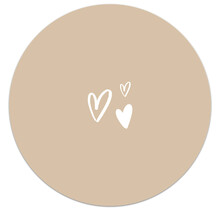 Muurcirkel zand met hartjes