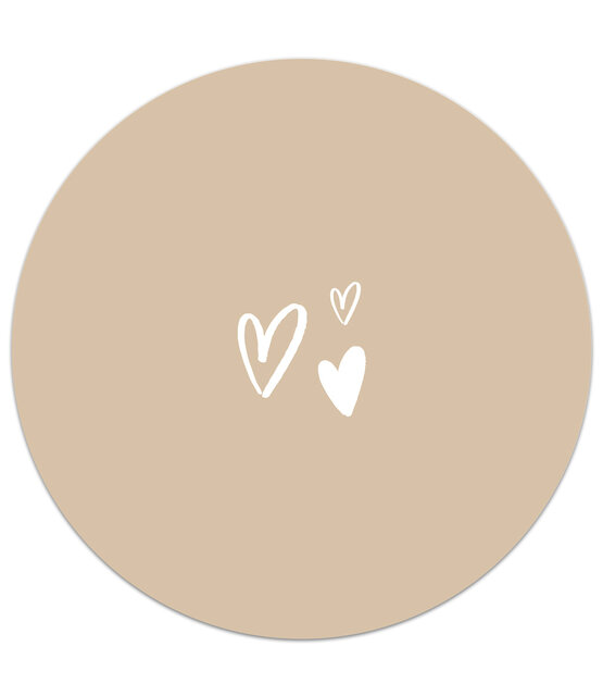 Muurcirkel zand met hartjes