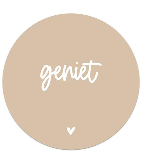 Muurcirkel zand met  tekst 'Geniet'