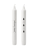 Set van 2 dinerkaarsen 'Merry Christmas'