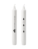 Set van 2 dinerkaarsen 'Ik de boom jij de wijn'