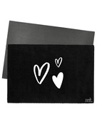 Deurmat zwart 40x60 cm – met tekst hartjes — sfeervolle schoonloopmat met anti-slip | Zoedt - Copy