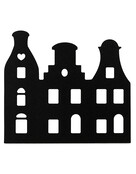 Grachtenpandje zwart - 22x20 cm – met optioneel houten standaard