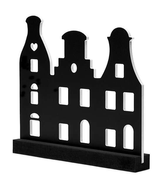 Grachtenpandje oudroze - 22x20 cm – met optioneel houten standaard