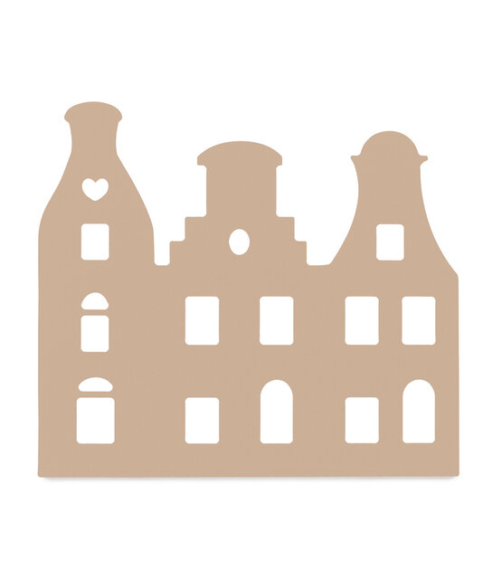 Grachtenpandje zand - 22x20 cm – met optioneel houten standaard