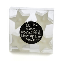 Set van 5 ster waxinelichtjes - wit