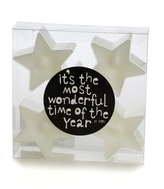 Set van 5 ster waxinelichtjes - wit