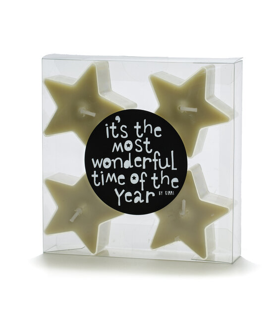 Set van 5 ster waxinelichtjes - groen