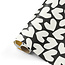 Zoedt Rol cadeaupapier zwart met witte harten 50x300cm
