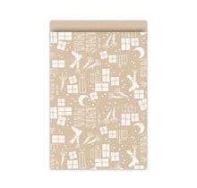 Cadeauzakjes set van 5  -Sinterklaas kraft wit