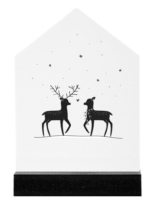 Huisje kerst hertjes