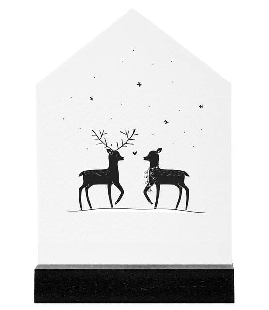 Huisje kerst hertjes