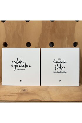 Magazijn sale - Set van 2 forex tegeltjes (binnen) 16cm SET1