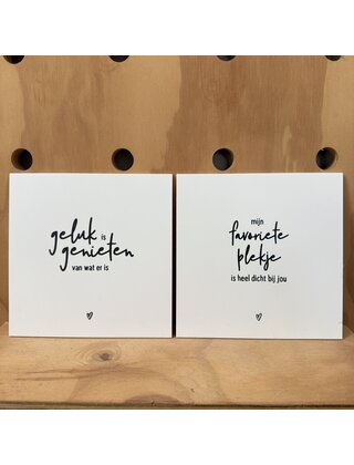 Magazijn sale - Set van 2 forex tegeltjes (binnen) 16cm SET1