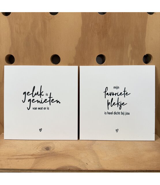 Magazijn sale - Set van 2 forex tegeltjes (binnen) 16cm SET1