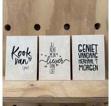 Magazijn sale - set van 3 houten kaarten
