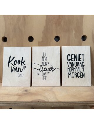 Magazijn sale - set van 3 houten kaarten