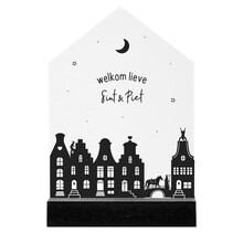 Huisje wit 'Welkom lieve Sint & Piet'