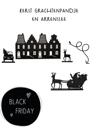 PRE-BLACK FRIDAY - Kerst grachtenpandje en arrenslee