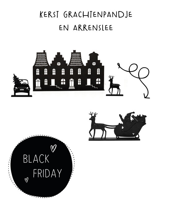 PRE-BLACK FRIDAY - Kerst grachtenpandje en arrenslee