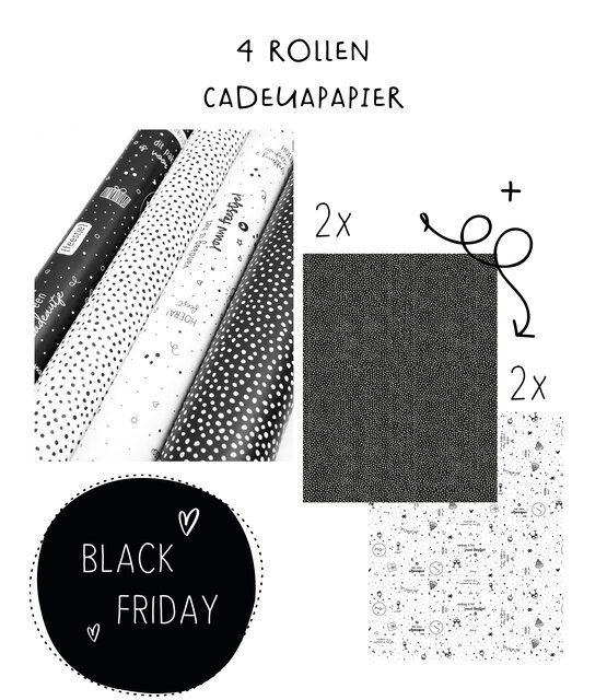 PRE-BLACK FRIDAY - 4 rollen cadeaupapier