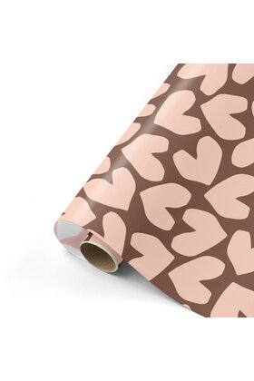 Rol cadeaupapier roze harten