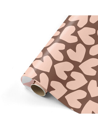 Rol cadeaupapier roze harten