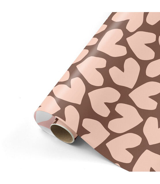 Rol cadeaupapier roze harten 50x300cm