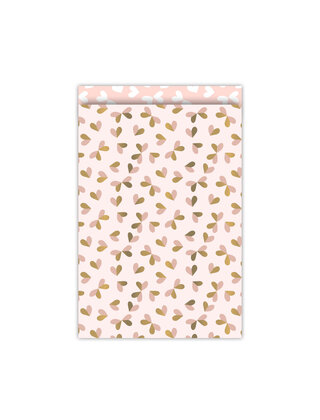 Cadeauzakjes set van 5 - roze tinten met hartjes