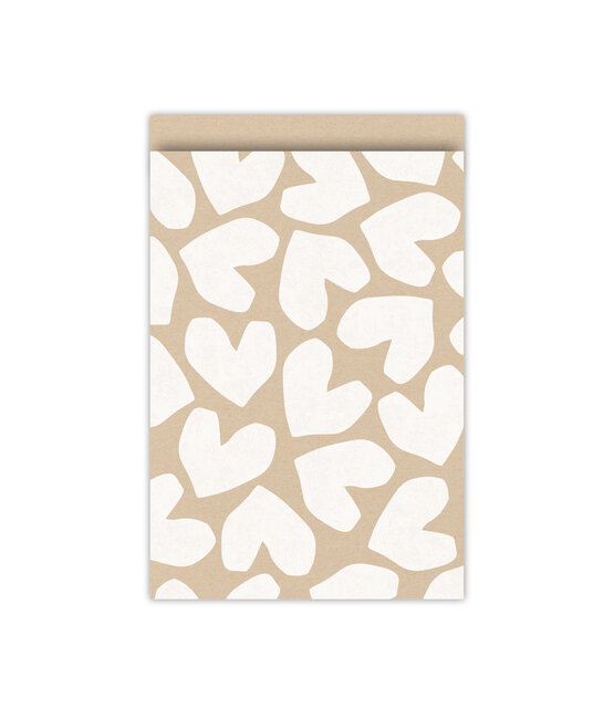 Cadeauzakjes  set van 5 - kraft wit harten