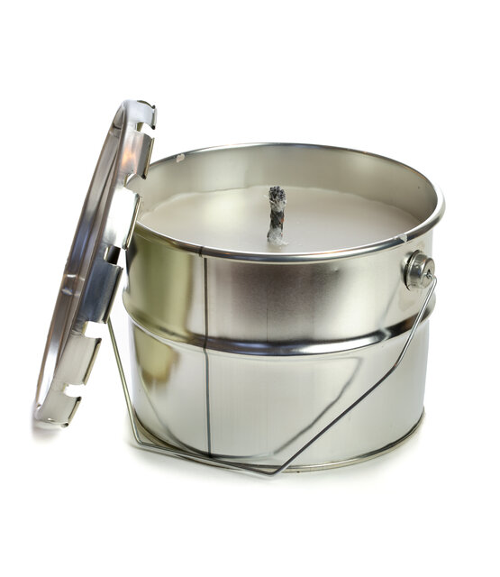 Buitenkaars in blik - grote buitenkaars in metalen blik voor tuin & terras