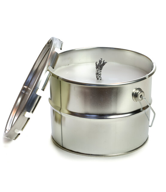 Buitenkaars in blik - grote buitenkaars in metalen blik voor tuin & terras