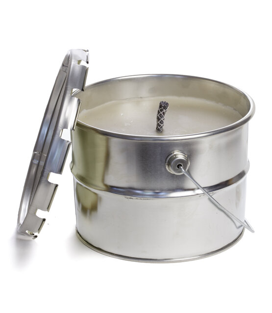 Buitenkaars in blik - grote buitenkaars in metalen blik voor tuin & terras