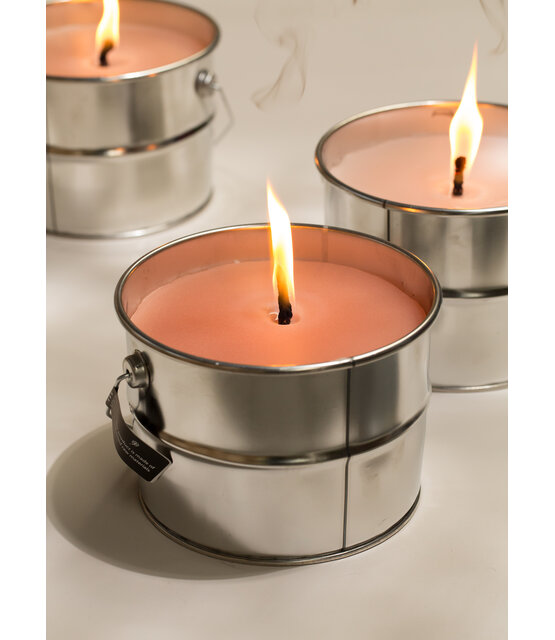 Buitenkaars in blik - grote buitenkaars in metalen blik voor tuin & terras