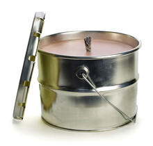 Buitenkaars in blik - grote buitenkaars in metalen blik voor tuin & terras