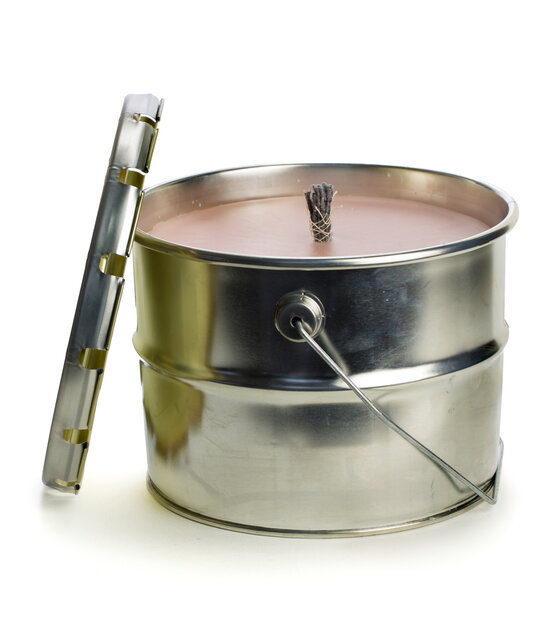 Buitenkaars in blik - grote buitenkaars in metalen blik voor tuin & terras