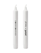 Set van 2 dinerkaarsen met tekst - 'Bedankt lieve juf'