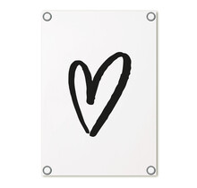 Tuinposter wit met hart – buitenposter voor tuin & terras