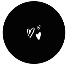 Tuincirkel zwart hartjes – muurcirkel voor buiten