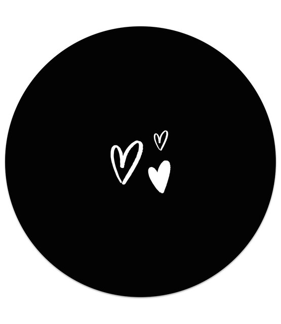 Tuincirkel zwart hartjes – muurcirkel voor buiten