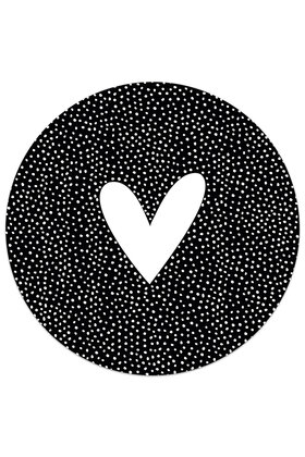 Tuincirkel zwart - hart en dots