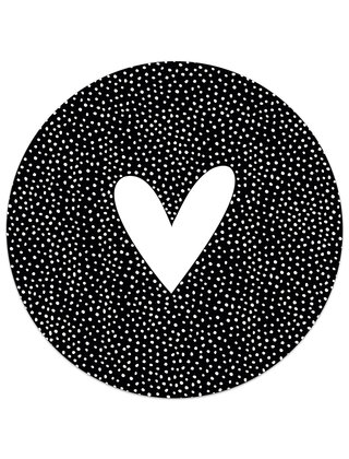 Tuincirkel zwart - hart en dots