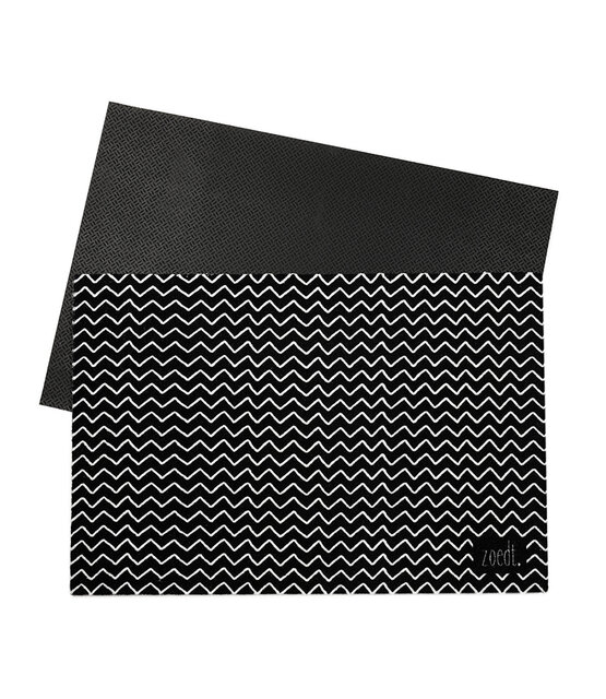 Deurmat zwart 40x60 cm – met lijntjes — sfeervolle schoonloopmat met anti-slip | Zoedt