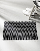 Deurmat zwart 40x60 cm – met lijntjes — sfeervolle schoonloopmat met anti-slip | Zoedt
