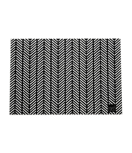 Deurmat zwart 40x60 cm – met grafisch patroon — sfeervolle schoonloopmat met anti-slip | Zoedt