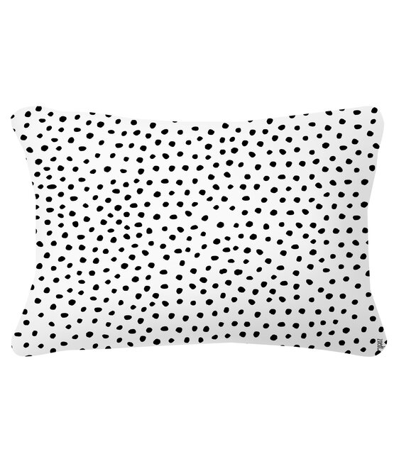 Buitenkussen 60x40 met dots en hart – waterafstotend tuinkussen