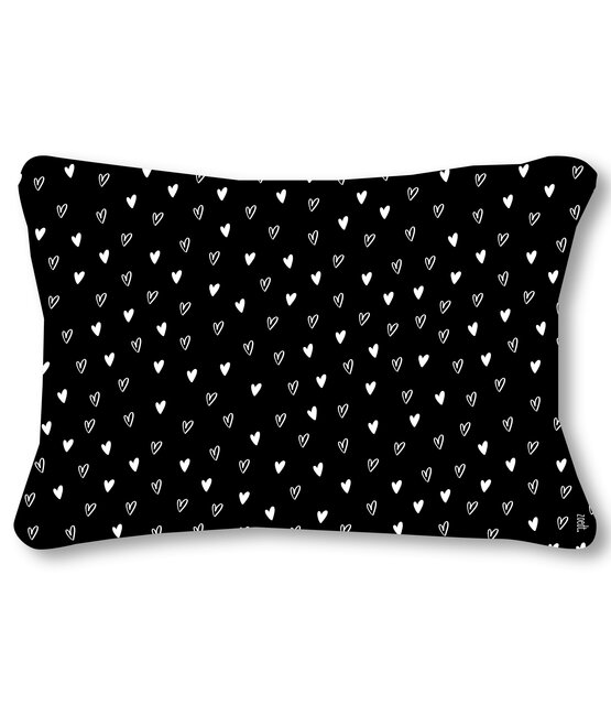 Buitenkussen 60x40 zwart met tekst Geniet– waterafstotend tuinkussen