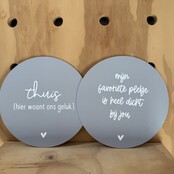 Magazijn sale - Set van 2 muurcirkels grijs (binnen) 20cm SET14