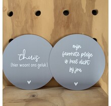 Magazijn sale - Set van 2 muurcirkels grijs (binnen) 20cm SET14