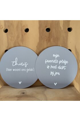 Magazijn sale - Set van 2 muurcirkels grijs (binnen) 20cm SET14